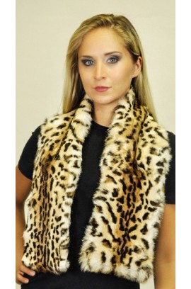 Spotted rabbit fur scarf